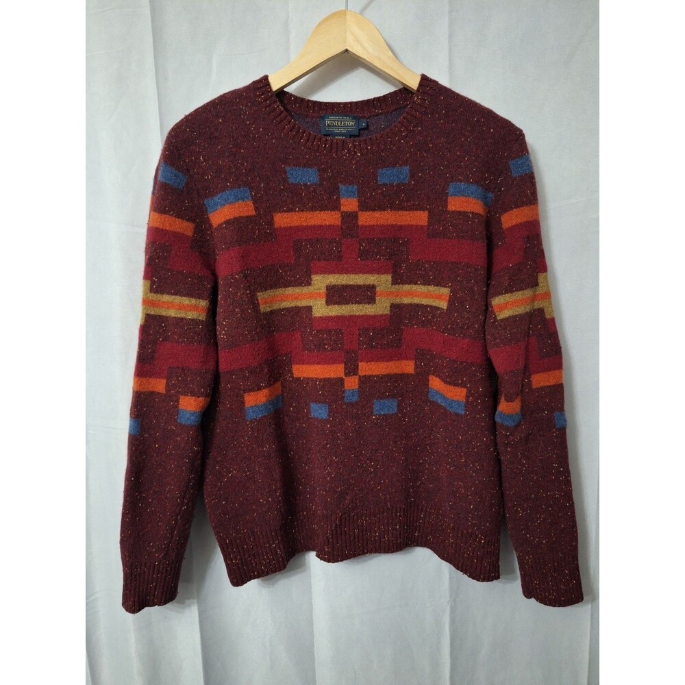Pendleton Adobe Bricks Wool Blend Sweater Womens L Crewneck  Aztec Southwestern